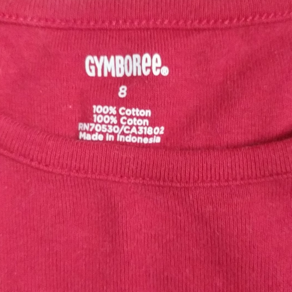 Girls 8 Gymboree red/navy shirt w/bow on shoulder - Picture 5 of 5